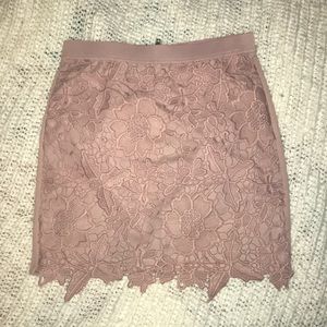 Lace front mini skirt